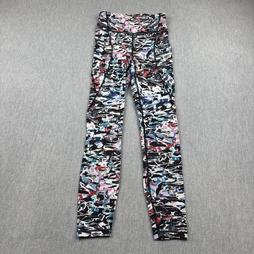 Lululemon Leggings Womens 4 Multicolor Break Free Abstract High Rise Workout Gym